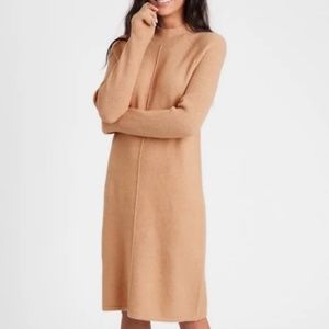 Women's Banana Republic Sz M Long Sleeve Mock Neck Wool Blend Sweater Dress